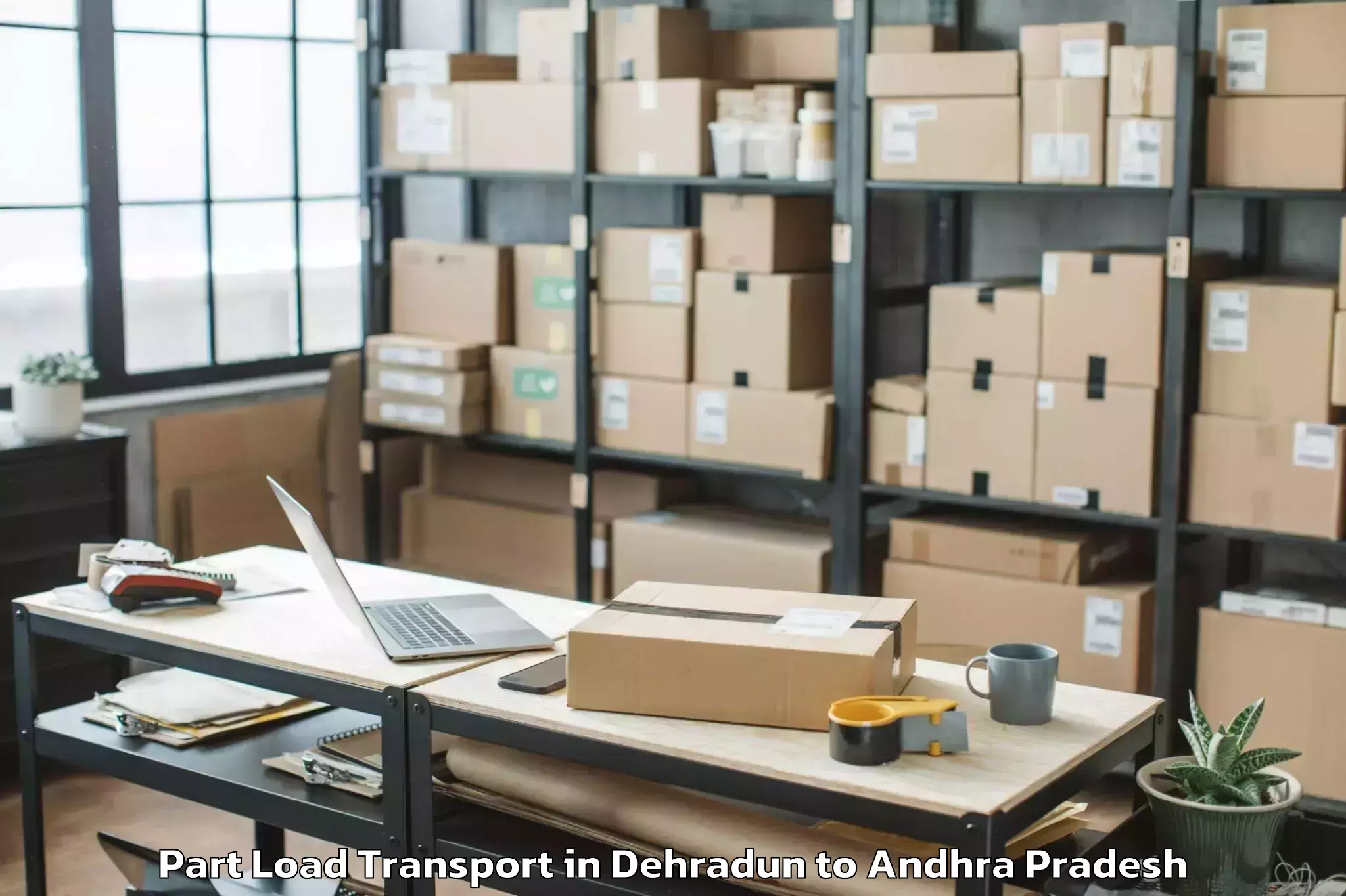 Book Dehradun to Abhilashi University Guntur Part Load Transport